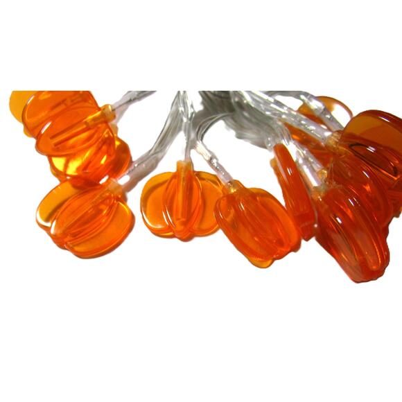Seasonal Pumpkin LED String Lights 12 White LEDs Indoor Fall Décor 4.3ft Long - Picture 4 of 5
